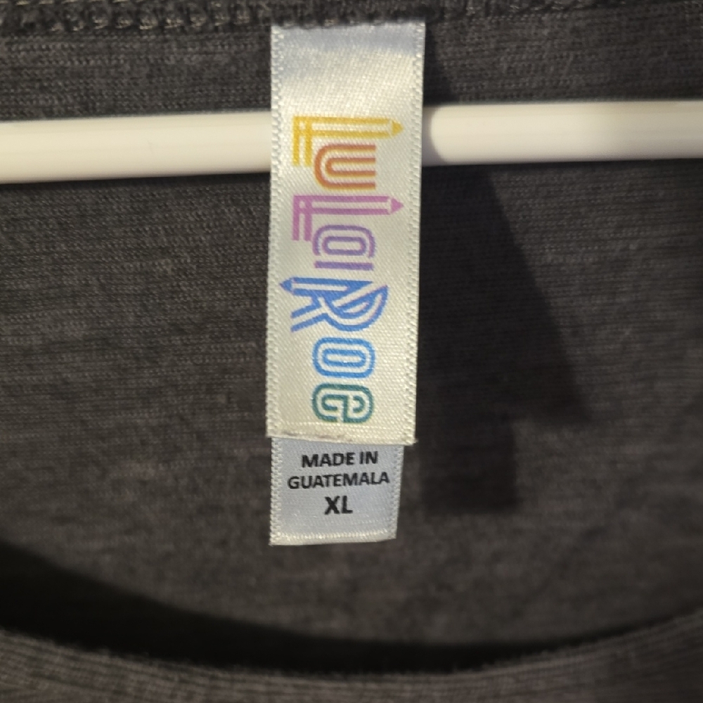 LuLaRoe Charcoal Short Sleeve Top - Picture 2 of 3